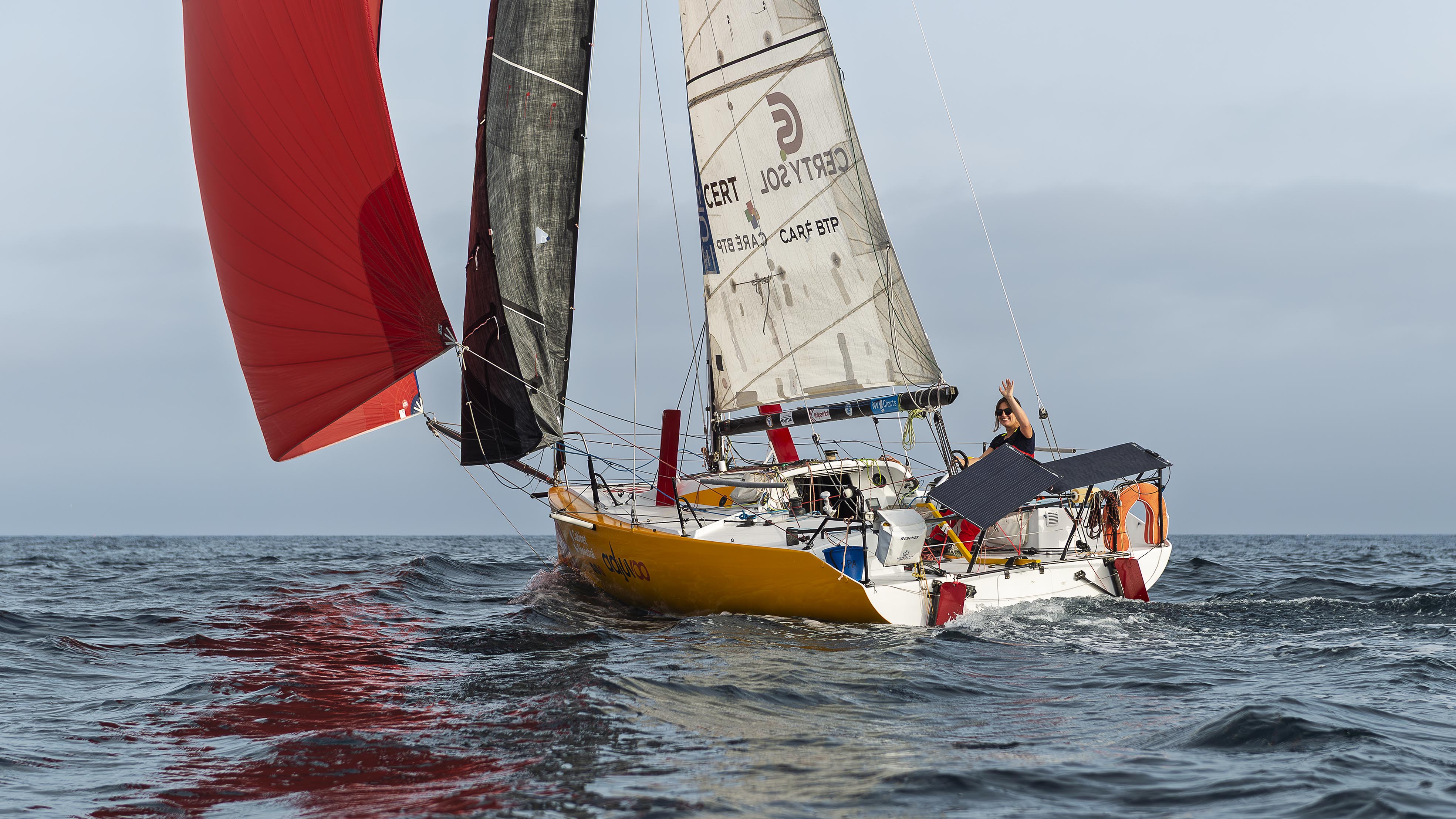 Ambre Hasson sailing a Mini 650 offshore